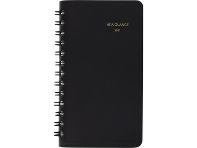 2021 AT-A-GLANCE 2.5 x 4.5 Planner, Black (70-035-05-21)