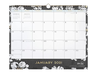 2021 Blue Sky 12 x 15 Wall Calendar, Baccara Dark, Multicolor (116051-21)
