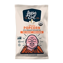 Lesser Evil Snack Organic No Cheese Cheesiness Popcorn, .88 oz., 18/Box (LSN00862)