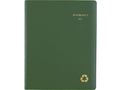 2021 AT-A-GLANCE 8.25 x 11 Appointment Book, Green (70-950G-60-21)