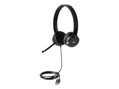 Lenovo 100 USB-A Stereo Computer Headset, UC Certified, Black (4XD0X88524)