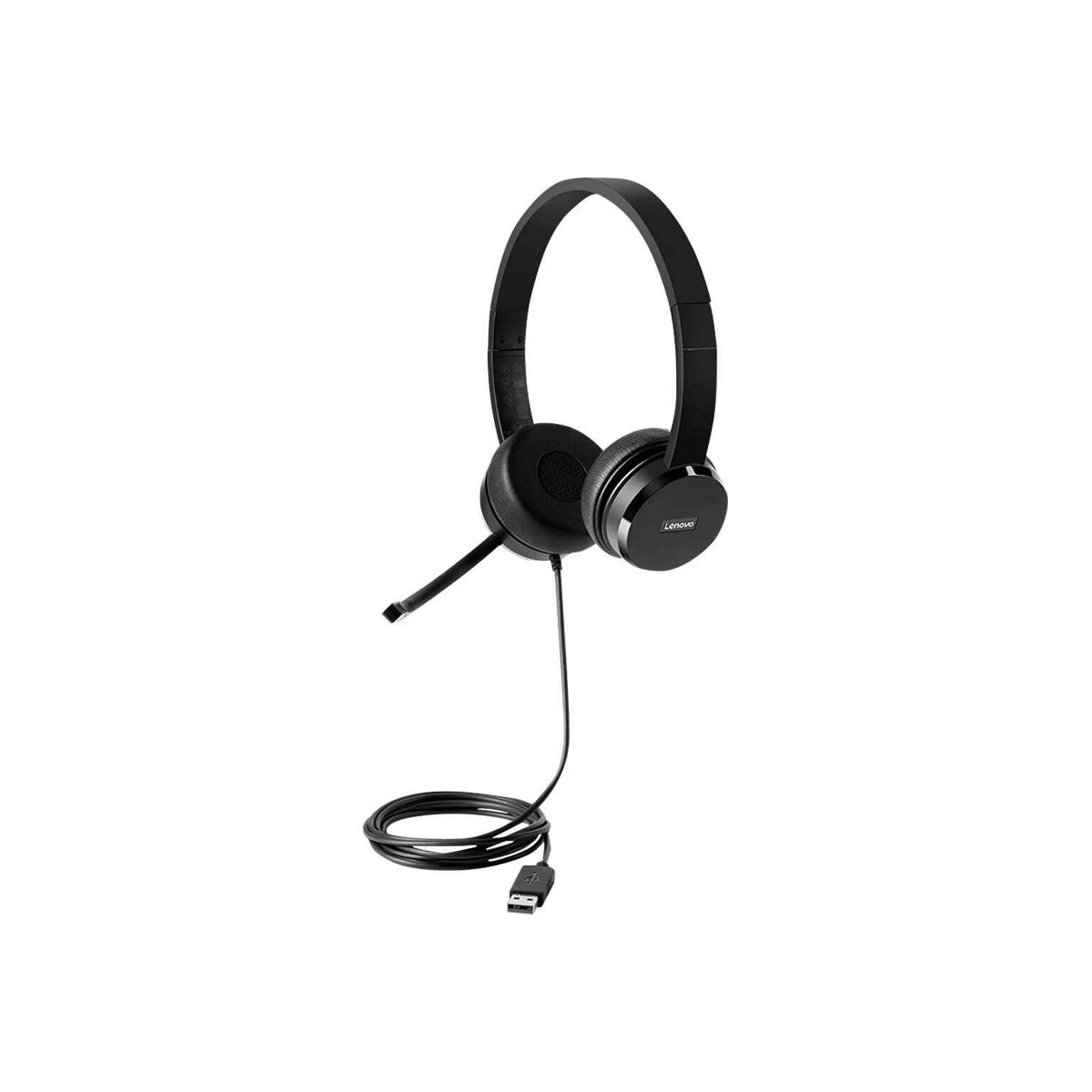 Lenovo 100 USB-A Stereo Computer Headset, UC Certified, Black (4XD0X88524)