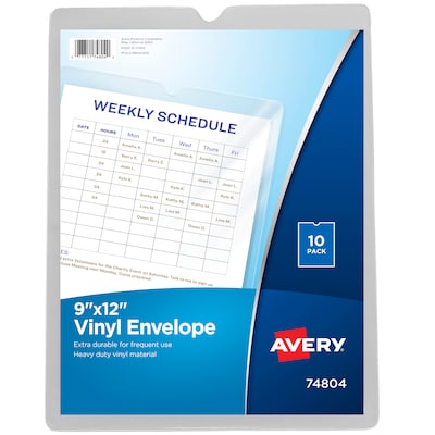 Avery Heavyweight Sheet Protectors, 9 x 12, Clear, 10/Pack (74804)