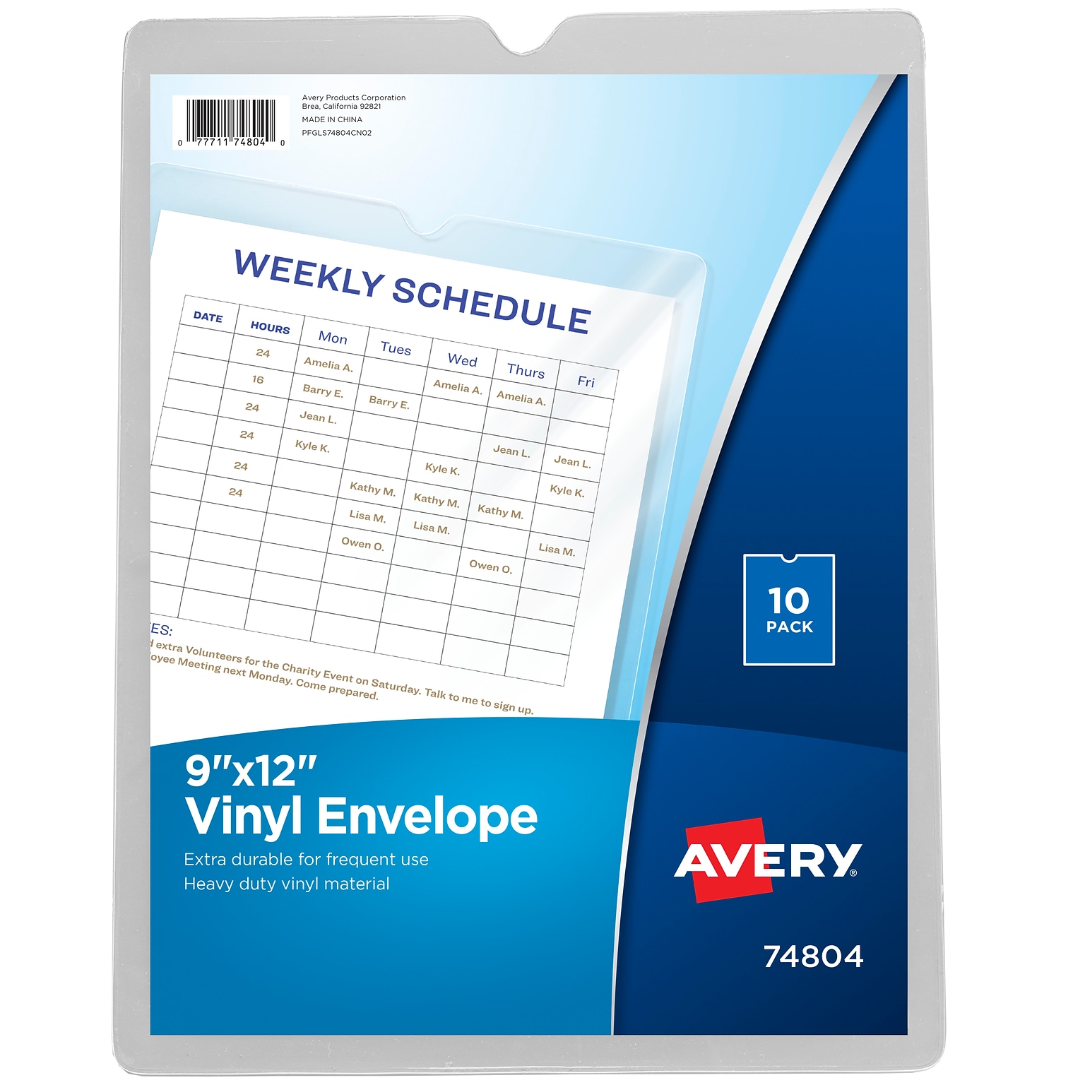 Avery Heavyweight Sheet Protectors, 9 x 12, Clear, 10/Pack (74804)