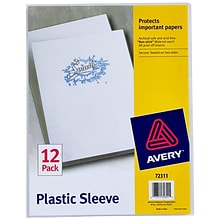 Avery Sleeve Report Covers, Letter, Clear, 12/Pack (72311)