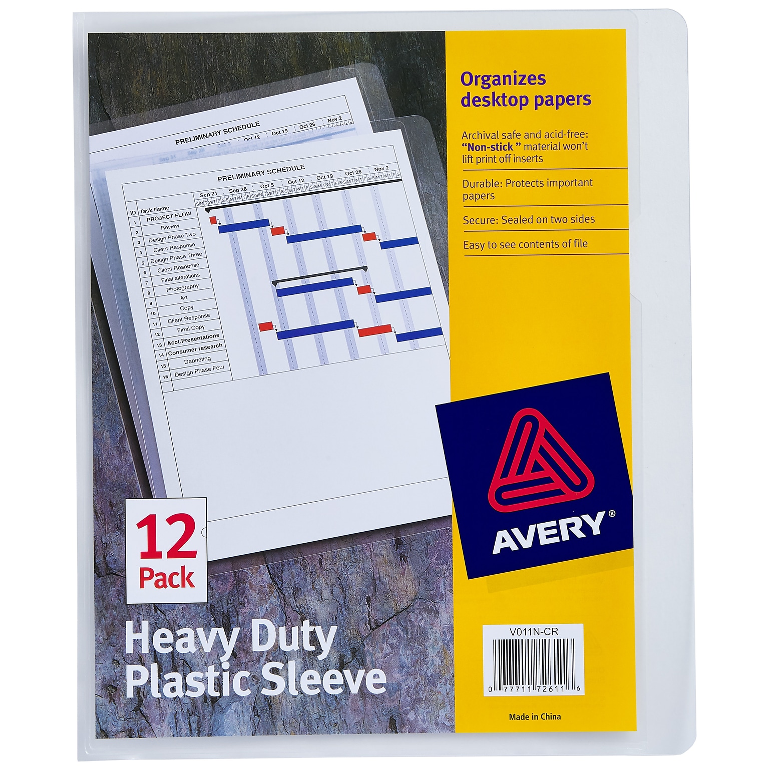 Avery Heavyweight Sheet Protectors, 8.5 x 11, Clear, 12/Pack (72611)