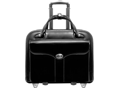 McKleinUSA Berkeley W Series Leather Rolling Briefcase, Black (97045)