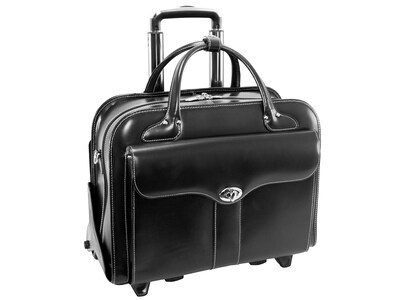 McKleinUSA Berkeley W Series Leather Rolling Briefcase, Black (97045)