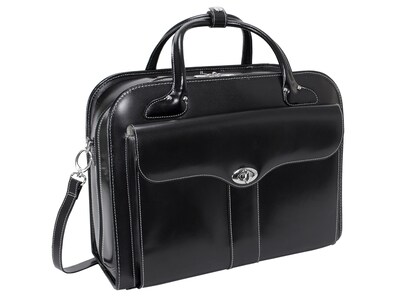 McKleinUSA Berkeley W Series Leather Rolling Briefcase, Black (97045)
