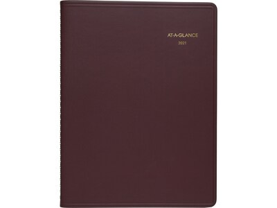 2021 AT-A-GLANCE 8.25 x 11 Appointment Book, Burgundy (70-950-50-21)