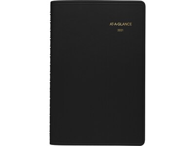 2021 AT-A-GLANCE 5 x 8 Appointment Book, Black (70-800-05-21)