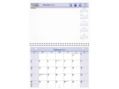 2021 AT-A-GLANCE 8 x 11 Wall Calendar, QuickNotes, Multicolor (PM50-28-21)