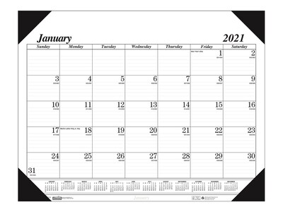 2021 House of Doolittle 17 x 22 Desk Pad Calendar, Economy, White (12402-21)