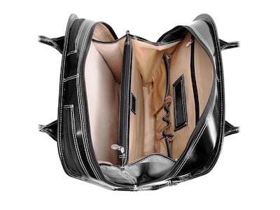 McKlein Berkeley Leather Detachable-Wheeled Briefcase, Black