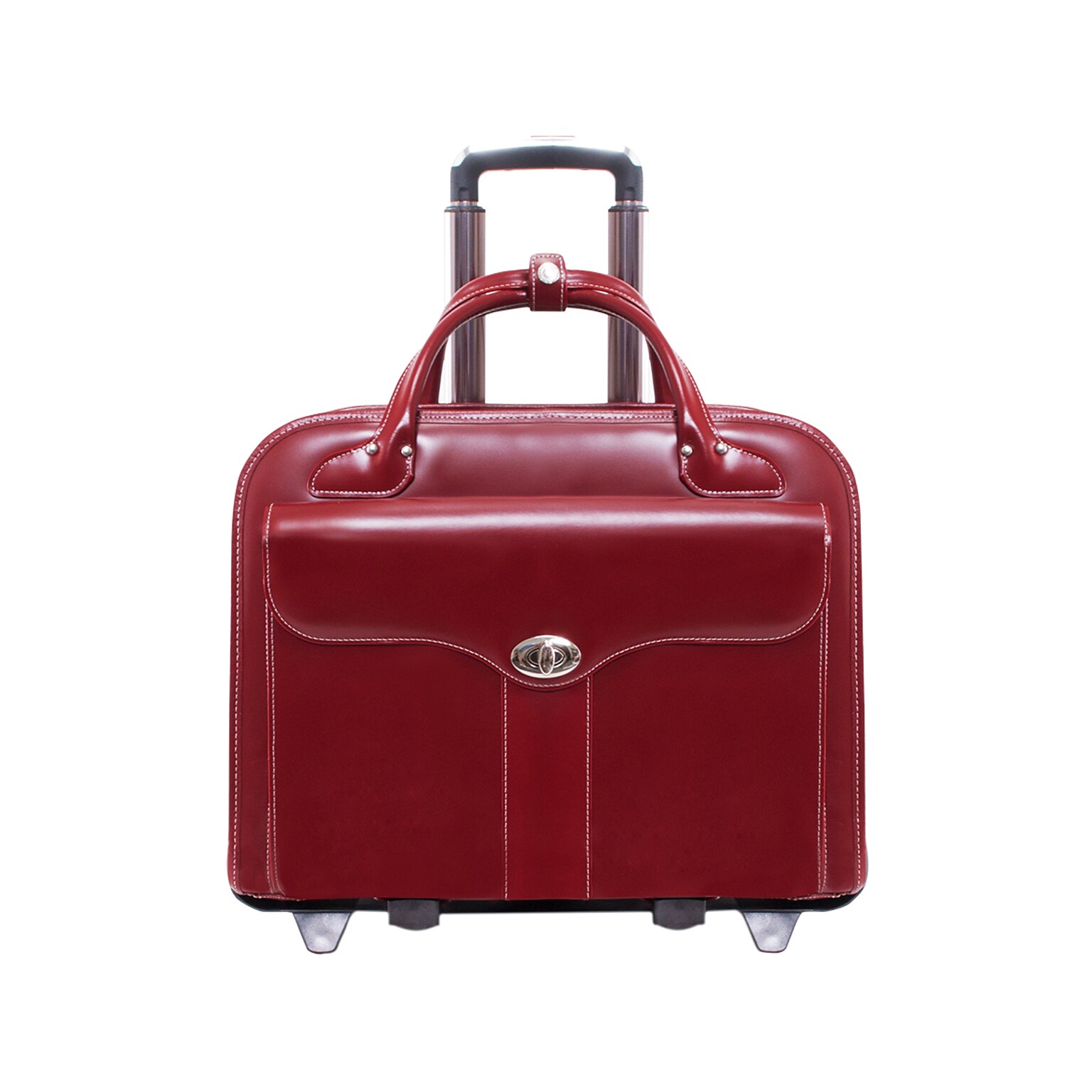 McKleinUSA Berkeley W Series Leather Rolling Briefcase, Red (97046)