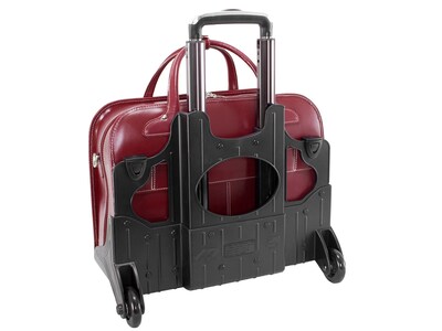 McKleinUSA Berkeley W Series Leather Rolling Briefcase, Red (97046)
