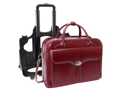 McKleinUSA Berkeley W Series Leather Rolling Briefcase, Red (97046)