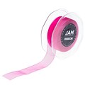 JAM PAPER Sheer Ribbon, Hot Pink, 7/8 inches, 25 Yards/Spool (2133717011)
