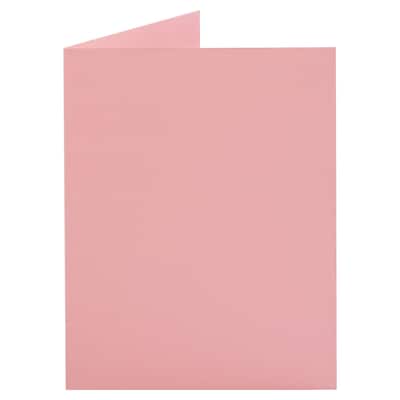 JAM Paper® Blank Foldover Cards, 4 3/8 x 5 7/16 (Fits in A2 Envelopes), Baby Pink Pastel Base, 25/Pa