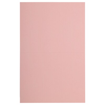 JAM Paper® Blank Foldover Cards, 4 3/8 x 5 7/16 (Fits in A2 Envelopes), Baby Pink Pastel Base, 25/Pack (17534163)