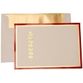 JAM PAPER Foil Christmas Cards & Matching Envelopes Set, Holly with Red/Gold Border, 25/Pack (52611807726)