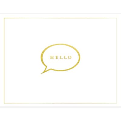 JAM Paper® Premium Blank Note Card Sets, 3 7/8" x 5", Hello in Bubble, 12 Cards & Envelopes (526836000)
