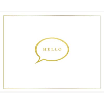 JAM Paper® Premium Blank Note Card Sets, 3 7/8 x 5, Hello in Bubble, 12 Cards & Envelopes (5268360