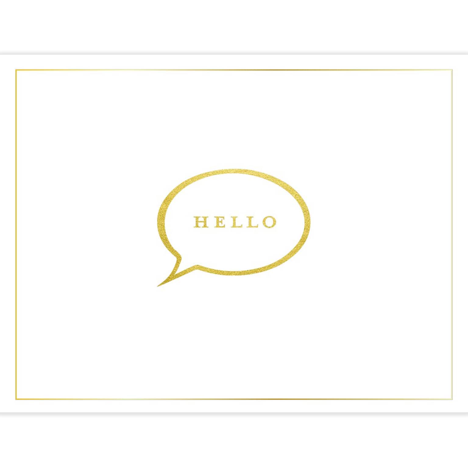 JAM Paper® Premium Blank Note Card Sets, 3 7/8 x 5, Hello in Bubble, 12 Cards & Envelopes (526836000)