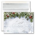 JAM PAPER Blank Christmas Cards & Matching Envelopes Set, Snowy Sentiment, 25/Pack (6935191)