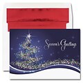 JAM PAPER Blank Christmas Cards & Matching Envelopes Set, Star Tree, 25/Pack (310625120)