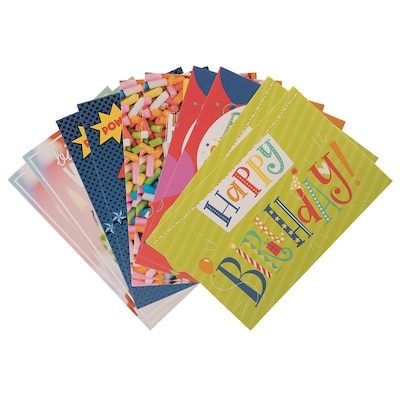 JAM Paper Happy Birthday  Cards with Envelopes, 4 x 6, Multicolor, 10/Pack (95224270)
