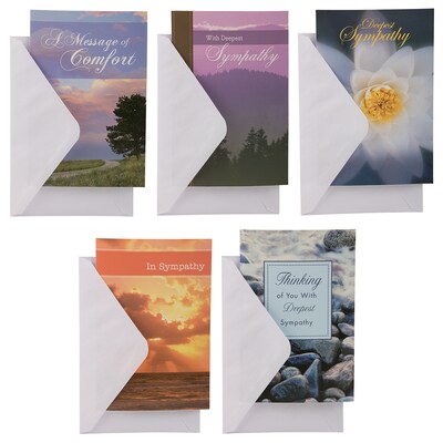 JAM Paper Deepest Sympathy  Cards with Envelopes, 4 x 6, Multicolor, 10/Pack (95227791)