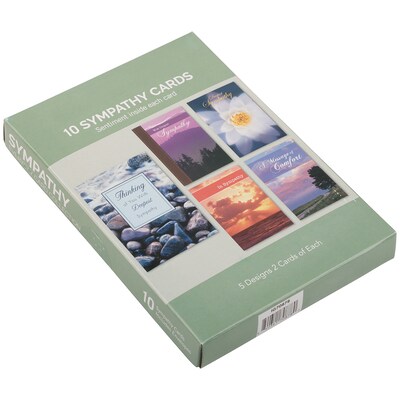JAM Paper Deepest Sympathy  Cards with Envelopes, 4" x 6", Multicolor, 10/Pack (95227791)