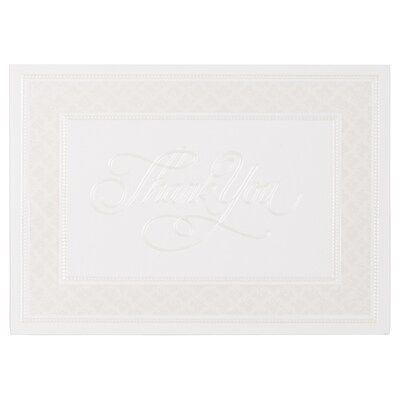 JAM Paper® Thank You Card Sets, Pearl Border Card with Anthracite Stardream Envelopes, 25 Cards and