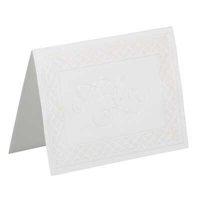 JAM Paper Pearl Border Card Thank You Cards with Envelopes, 4.875 x 3.375, Multicolor, 25/Pack (526M1126MB)