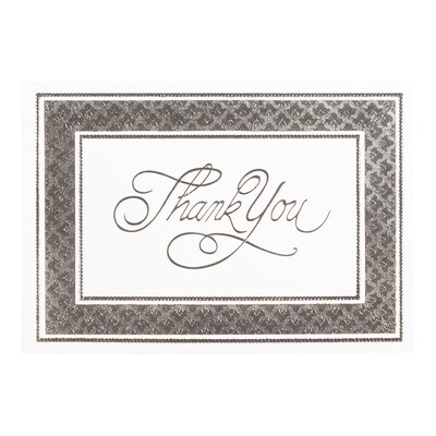 JAM Paper Silver Border Thank You Cards with Envelopes, 4.875 x 3.375, Multicolor, 25/Pack (526M11