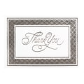 JAM Paper® Thank You Card Sets, Silver Border Cards with Anthracite Stardream Envelopes, 25 Cards an