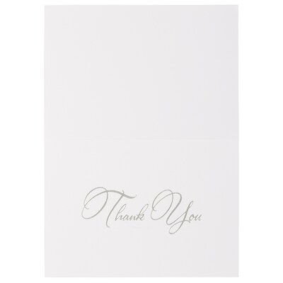 JAM PAPER Thank You Card Sets, Silver Script Cards with Anthracite Stardream Envelopes, 25 Cards and Envelopes (526M1269MB)