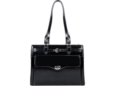 McKleinUSA Joliet Black Leather Tote, Medium (97115)