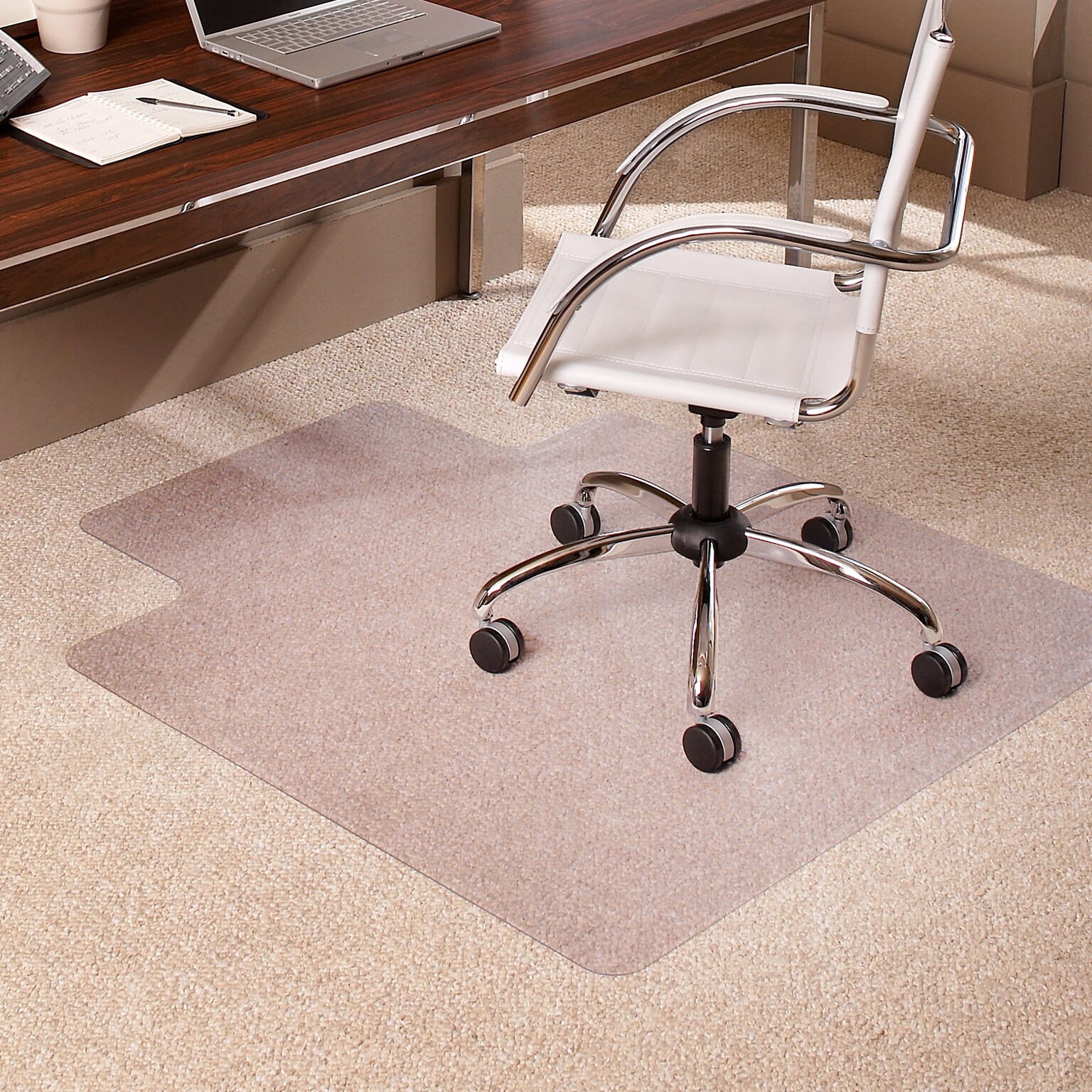 ES Robbins EverLife 45 x 53 Chair Mat for Low Pile Carpet with Lip, Vinyl (128173)