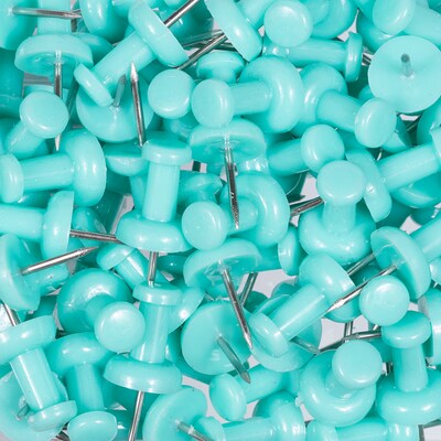 JAM Paper Push Pins, Teal, 100/Pack (22432067)