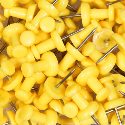 JAM Paper Push Pins, Yellow, 100/Pack (2242959)