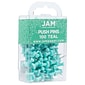 JAM Paper Push Pins, Teal, 100/Pack (22432067)