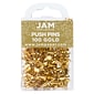 JAM Paper Push Pins, Shiny Gold, 100/Pack (222419051)