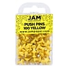 JAM Paper Push Pins, Yellow, 100/Pack (2242959)