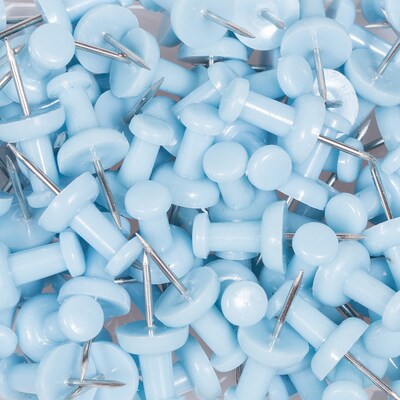 JAM Paper Pushpins, Baby Blue, 100/Pack (222419047)