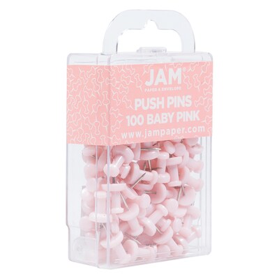 Jam Paper Colored Map Thumb Tacks Gold Round Head Push Pins 2 Packs of 100 22432213A