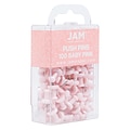 JAM Paper Pushpins, Baby Pink, 100/Pack (222419048)