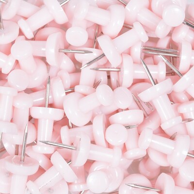 JAM Paper Pushpins, Baby Pink, 100/Pack (222419048)