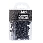 JAM Paper Push Pins, Black, 100/Pack (222419046)